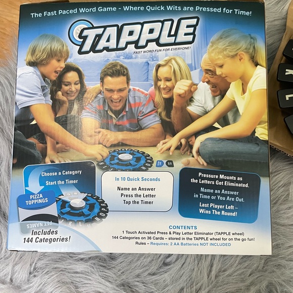 Tapple Word Game with Blue and Black Design - Picture 2 of 3